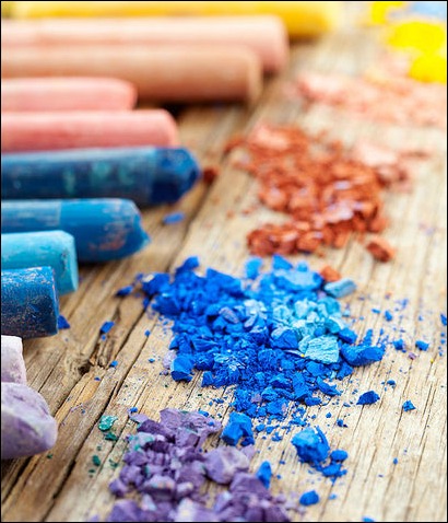 sabbia colorata con i gessetti